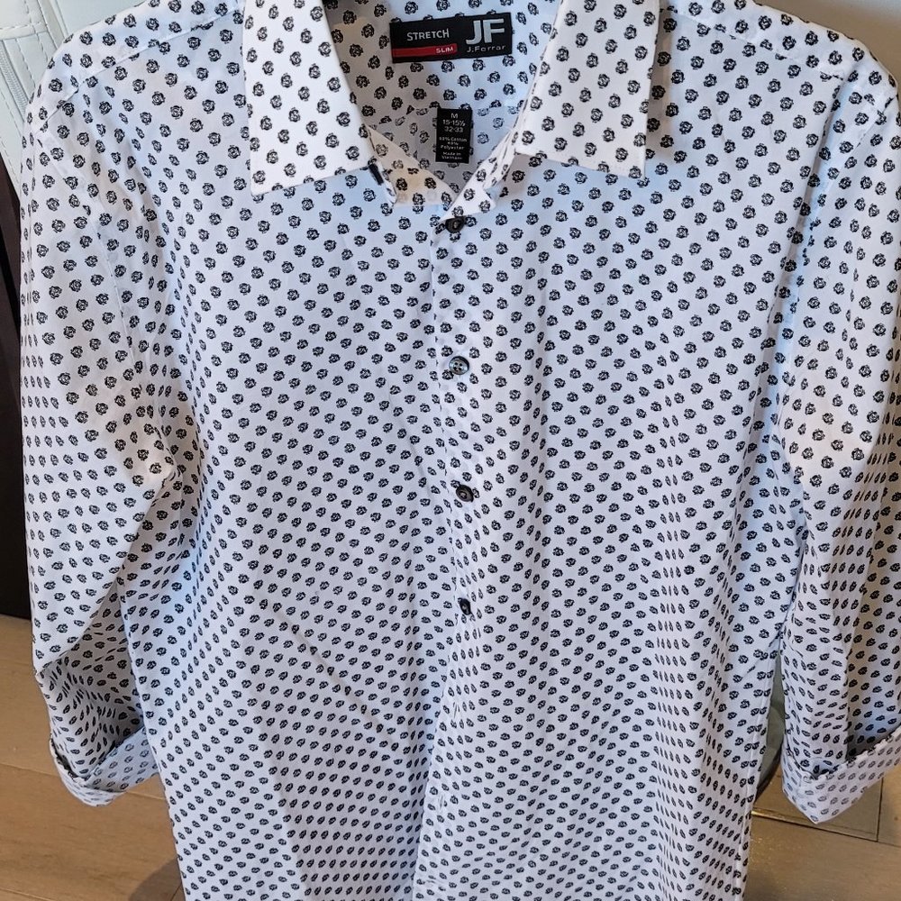 Mens JF J. Ferrar L/S Size M Slim Button Up